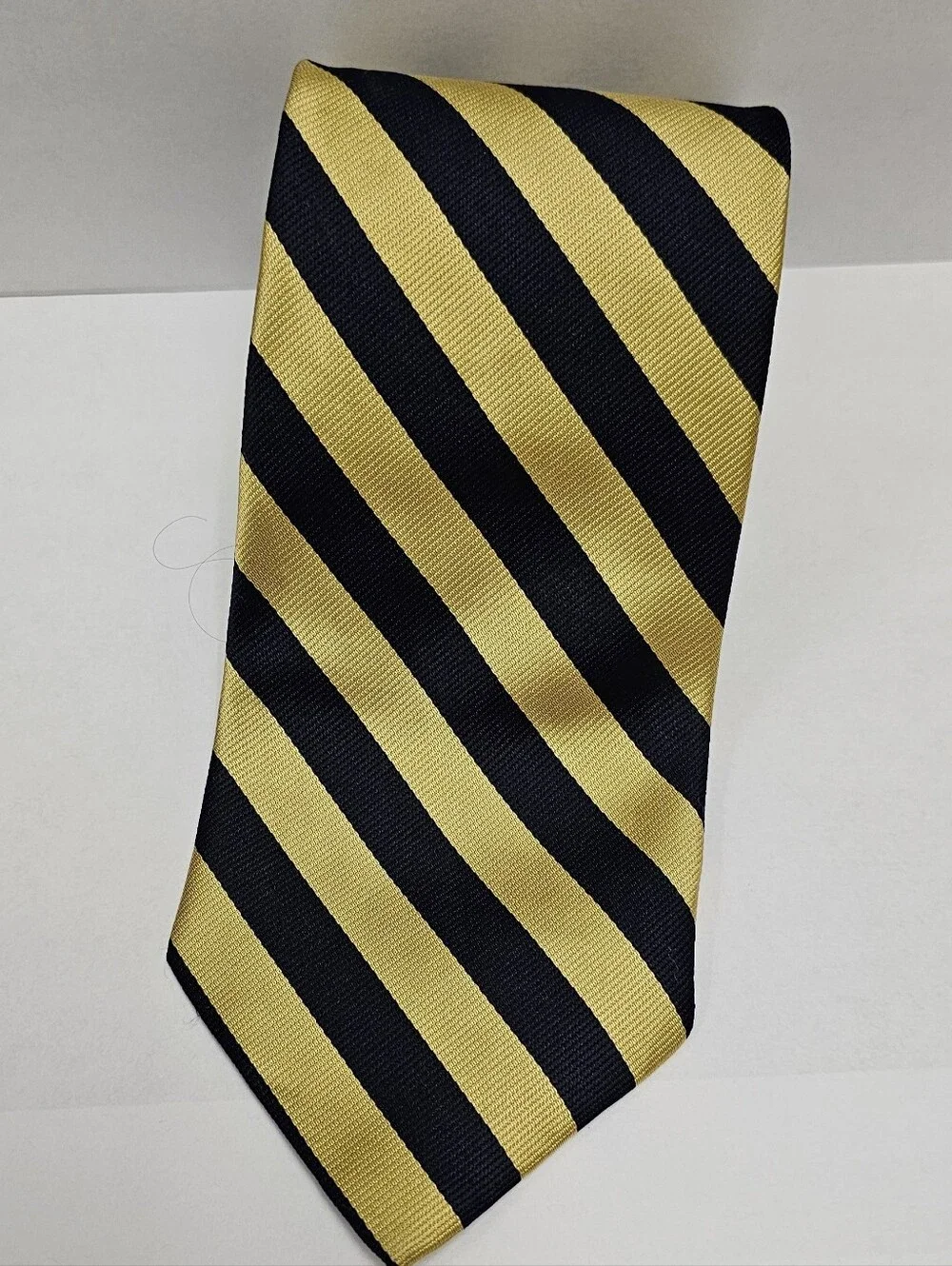 Brooks Brothers Black and Yellow Diagonal Stripe Tie
